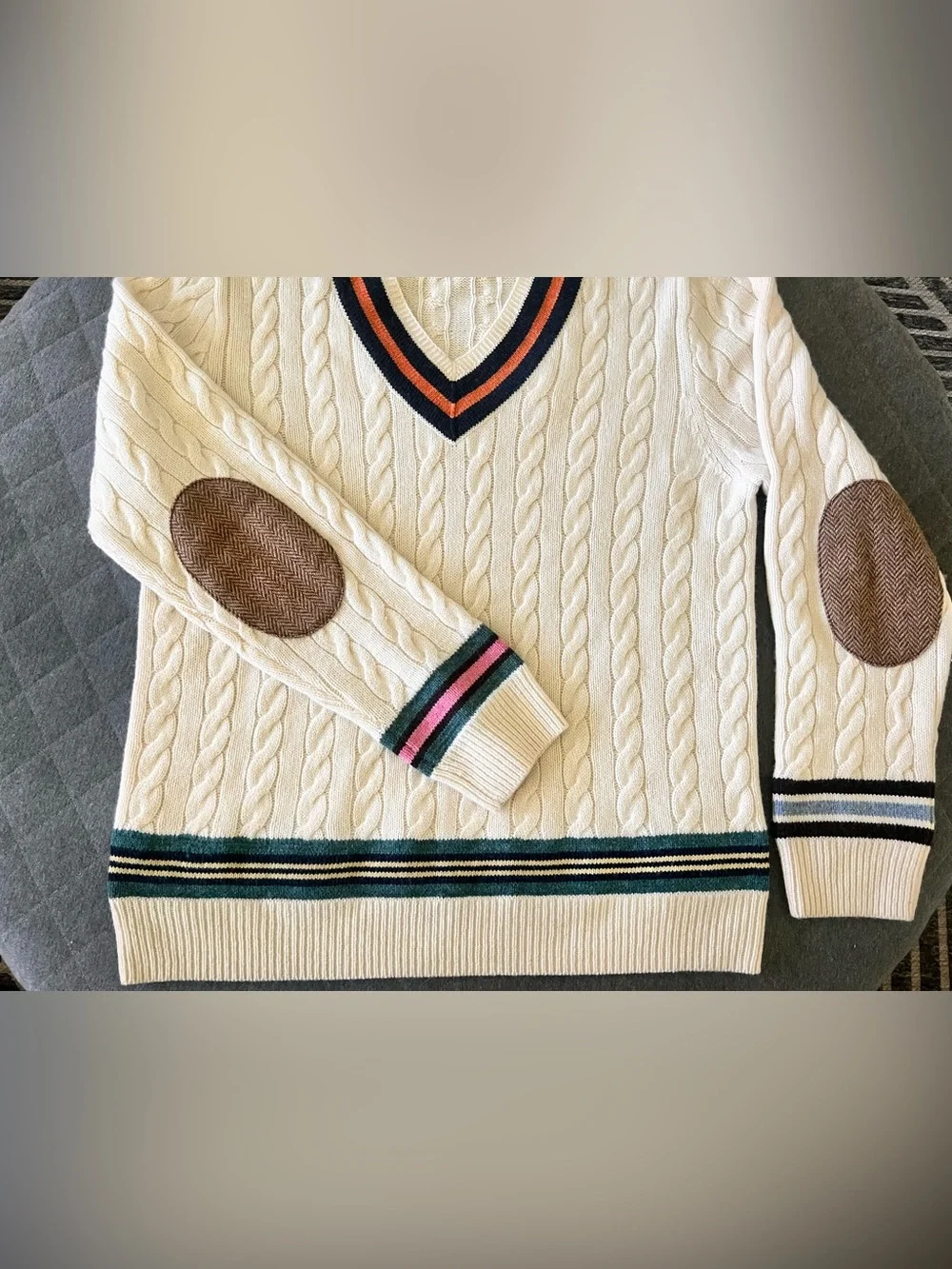 POLO Ralph Lauren XL Wool Cashmere Blend Cricket Cable Knit Sweater Orig $350